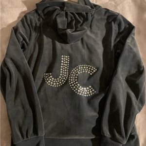 Dark Grey Velvet Juicy Couture Zip